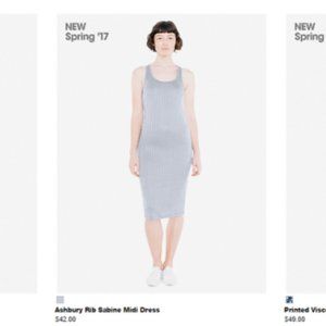 American Apparel Ashbury Rib Sabine Midi Dress